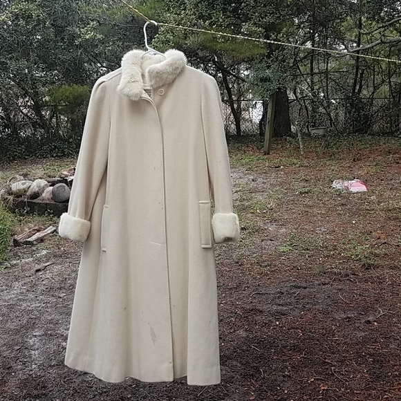 Cream Rabbit Fur Coat - Picture 1 of 4